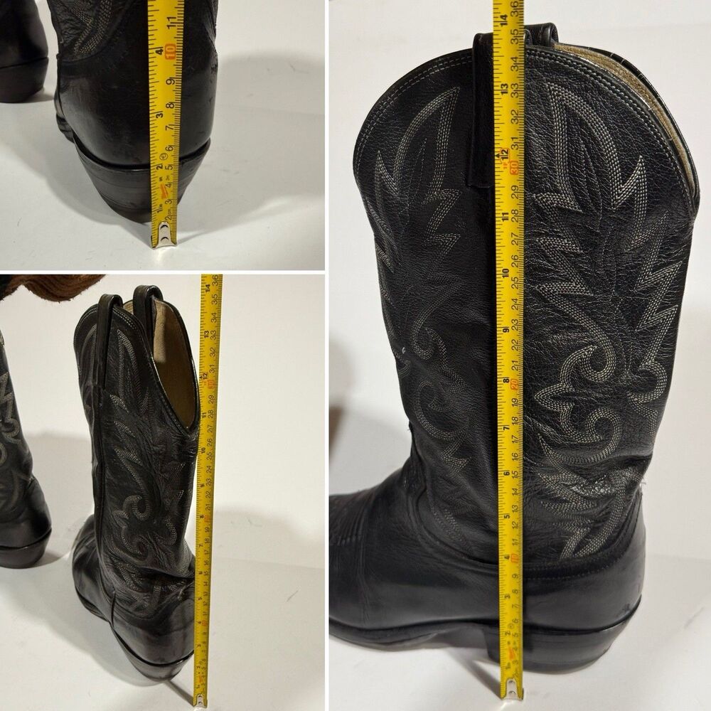 Dan Post Black Men's Size 10 D Pebble Grain Cowboy Boots - Picture 11 of 16